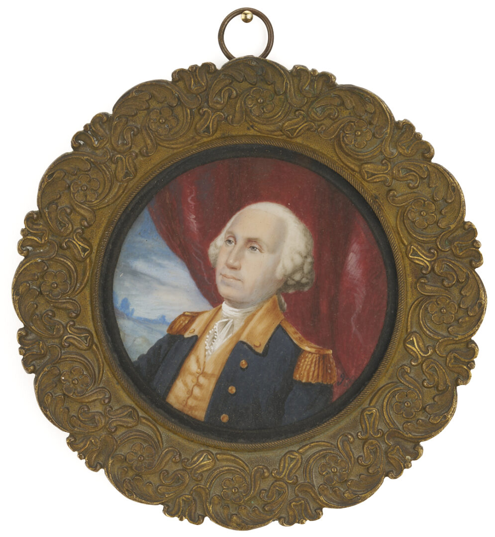 Lot 547: Miniature Portrait of George Washington, 19th C.