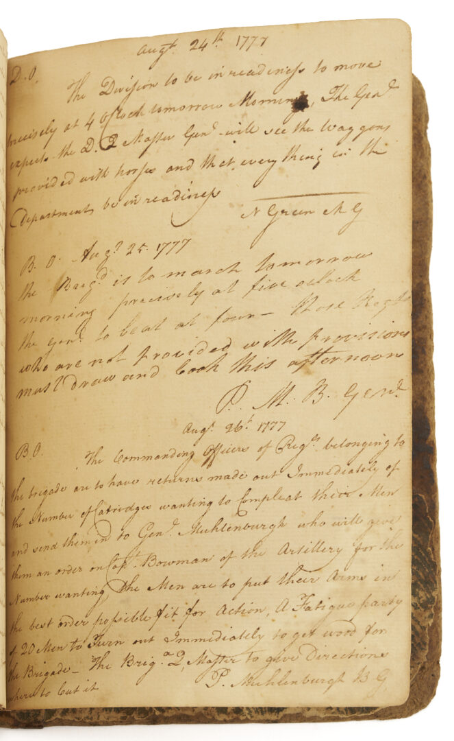 Lot 548: Revolutionary War Orderly Book, Virginia Regiments 1776-1777