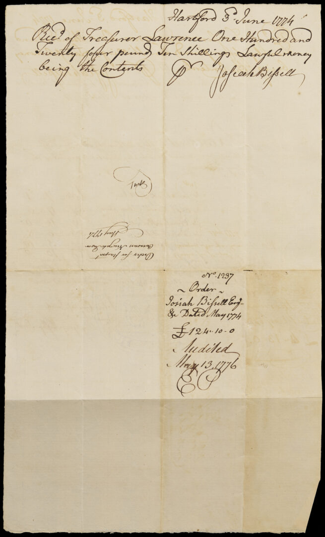 Lot 549: Connecticut Rev. War Archive with Autographs of Williams, Wolcott