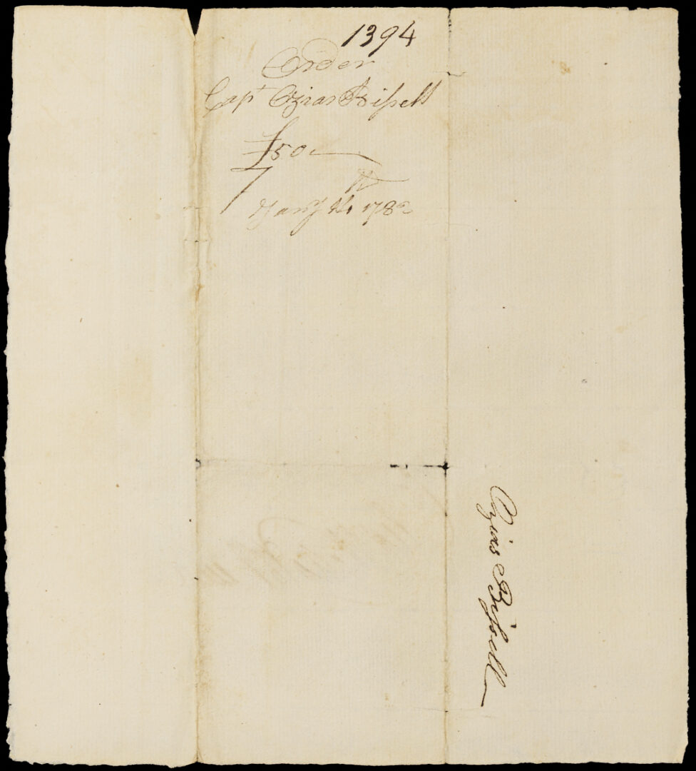 Lot 549: Connecticut Rev. War Archive with Autographs of Williams, Wolcott