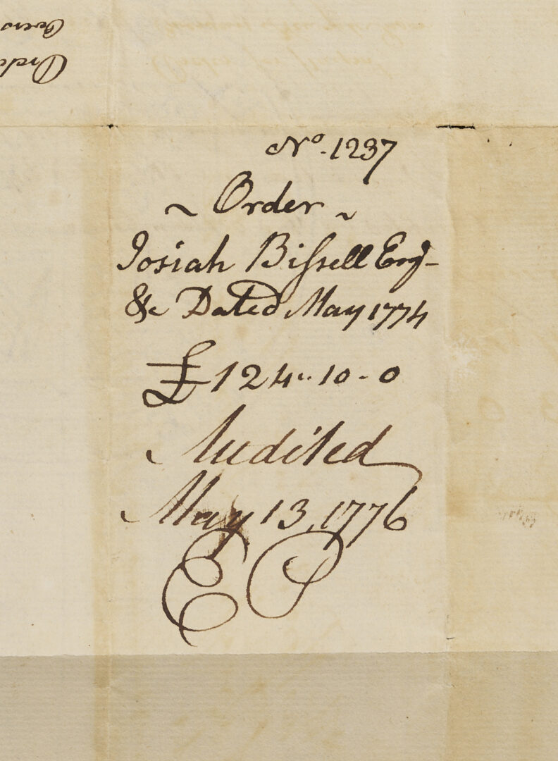 Lot 549: Connecticut Rev. War Archive with Autographs of Williams, Wolcott