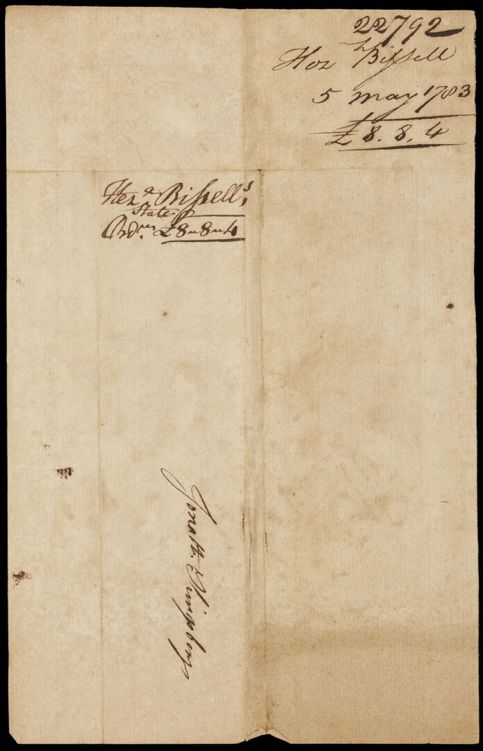 Lot 549: Connecticut Rev. War Archive with Autographs of Williams, Wolcott