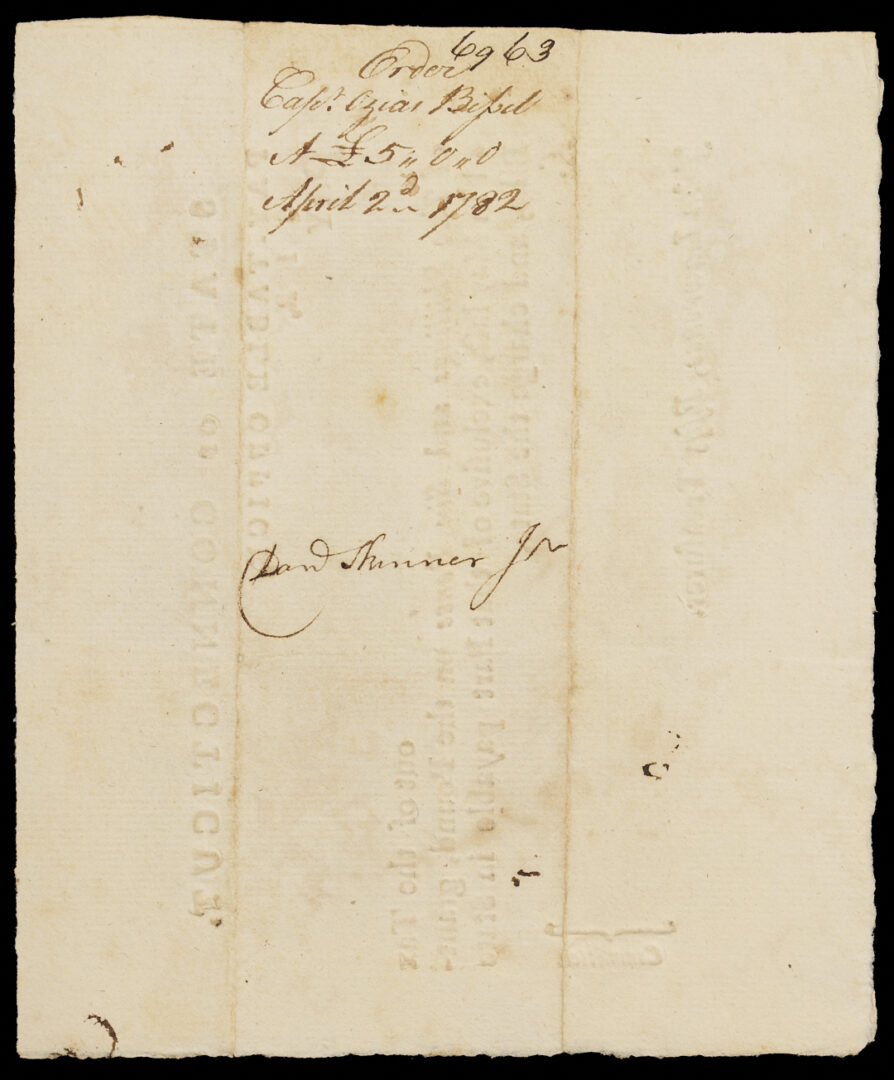 Lot 549: Connecticut Rev. War Archive with Autographs of Williams, Wolcott