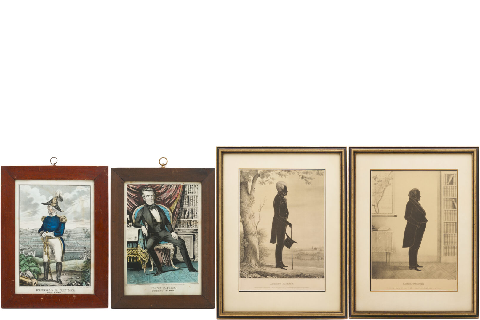 Lot 556: 4 19th C. Portrait Prints incl. Presidents Andrew Jackson, James K. Polk