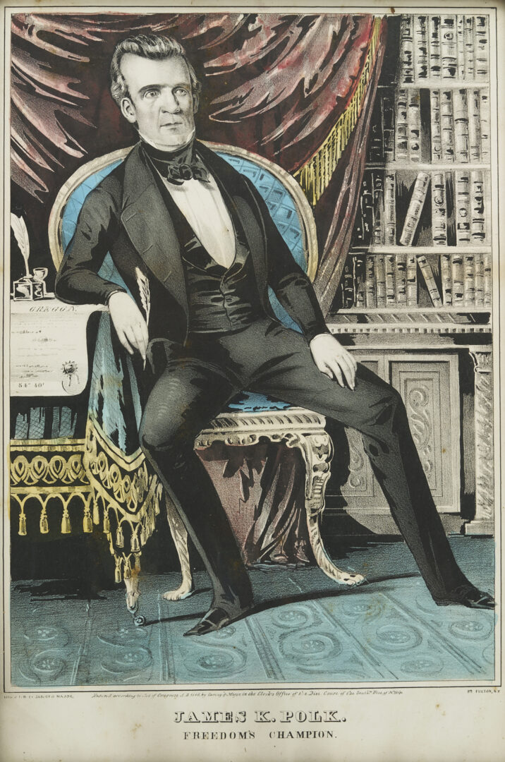 Lot 556: 4 19th C. Portrait Prints incl. Presidents Andrew Jackson, James K. Polk