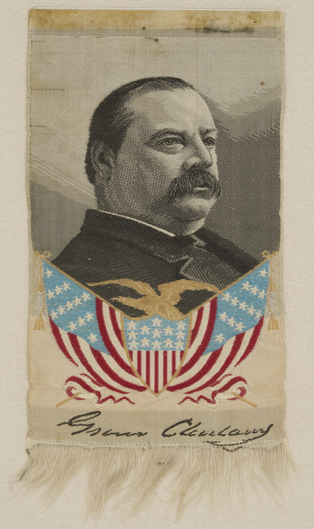 Lot 557: Grover Cleveland Framed Inaugural Invitation Plus Stevengraph