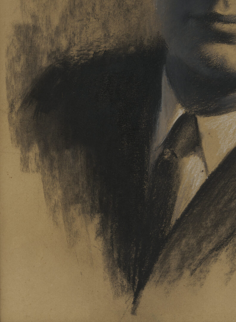 Lot 560: Arthur Sarnoff Charcoal Portrait of JFK