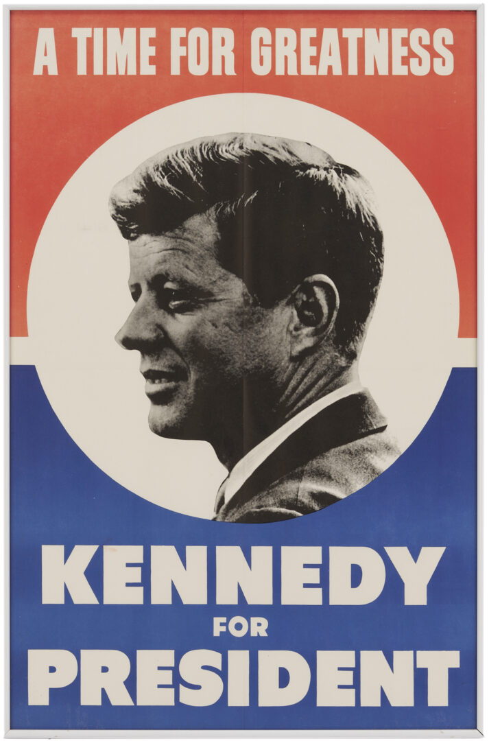 Lot 562: JFK Ephemera Archive: Campaign Posters, Inauguration Items