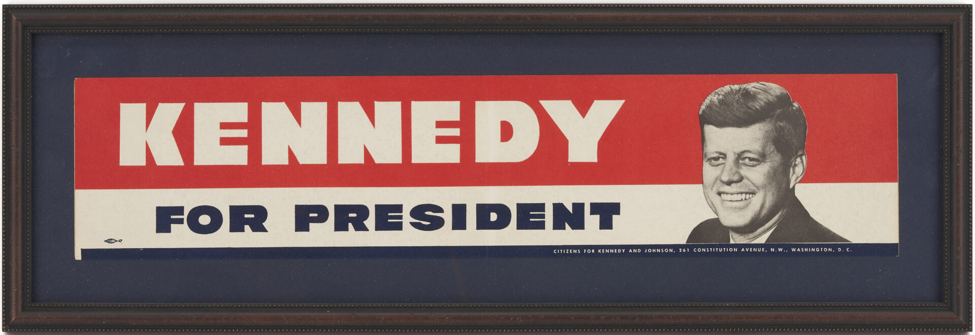 Lot 562: JFK Ephemera Archive: Campaign Posters, Inauguration Items