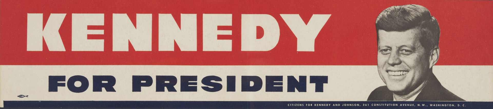 Lot 562: JFK Ephemera Archive: Campaign Posters, Inauguration Items