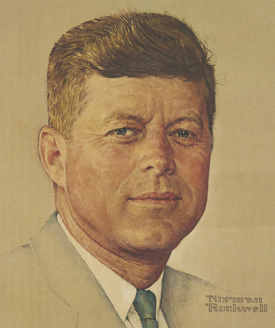 Lot 563: Norman Rockwell Signed John F. Kennedy Portrait, 1976, Plus Unsigned