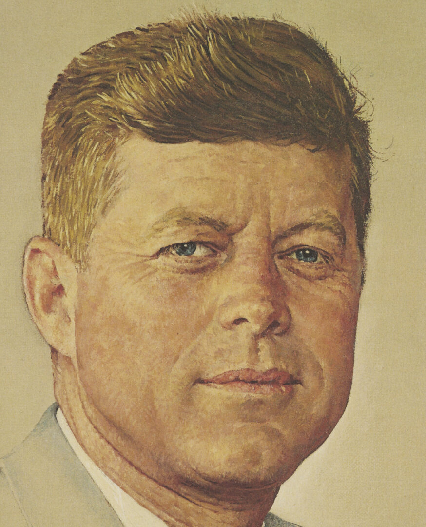 Lot 563: Norman Rockwell Signed John F. Kennedy Portrait, 1976, Plus Unsigned
