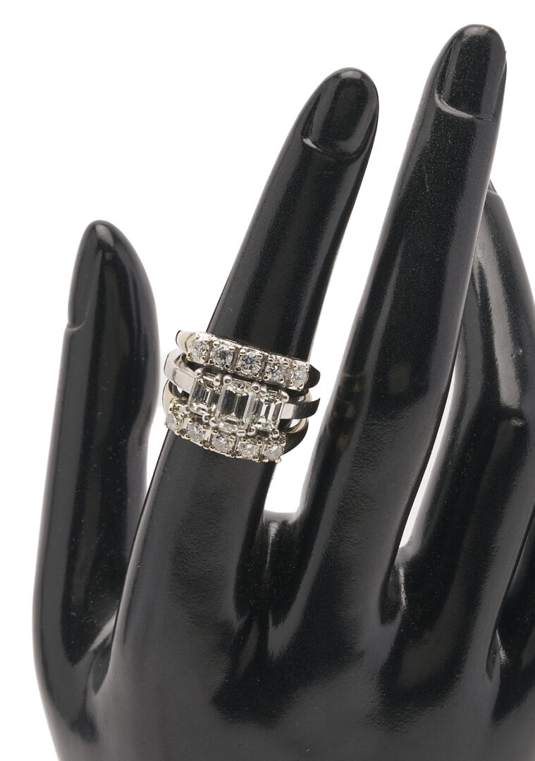 Lot 56: Emerald-Cut Diamond Ring with Square Diamond Wraps