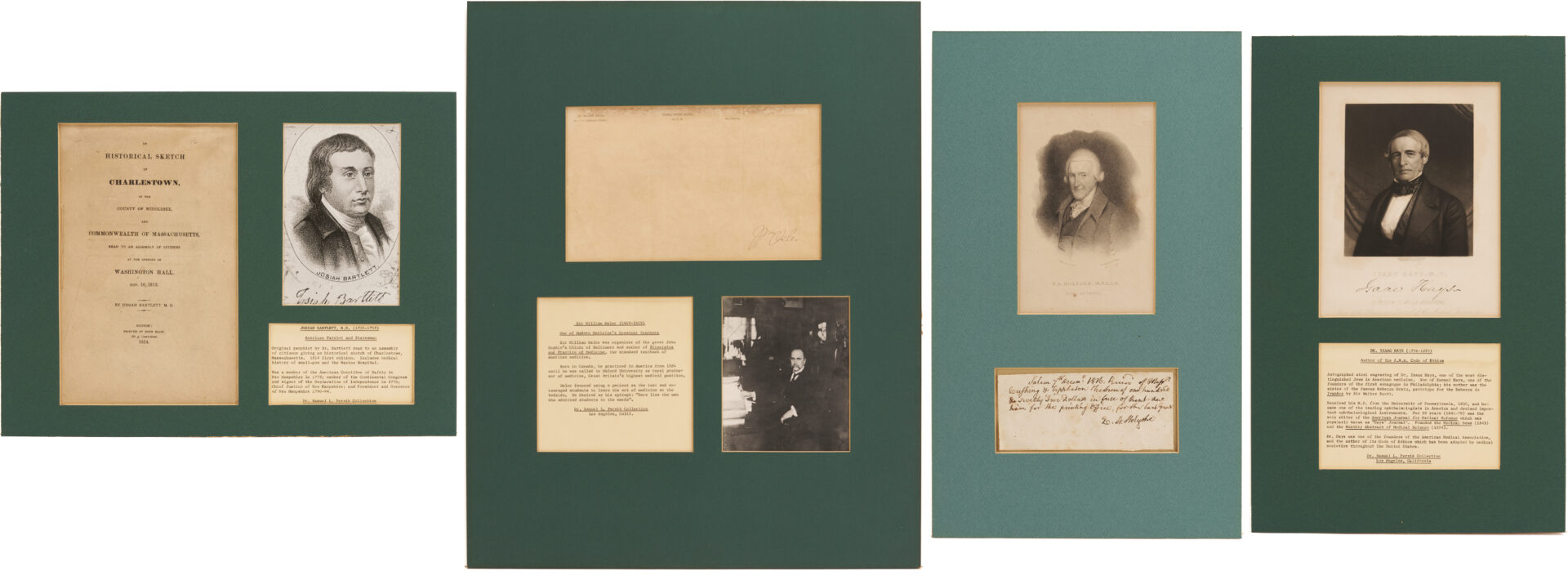 Lot 570: 4 Pcs. Medical Ephemera: Autographs plus Rare 1814 Pamphlet