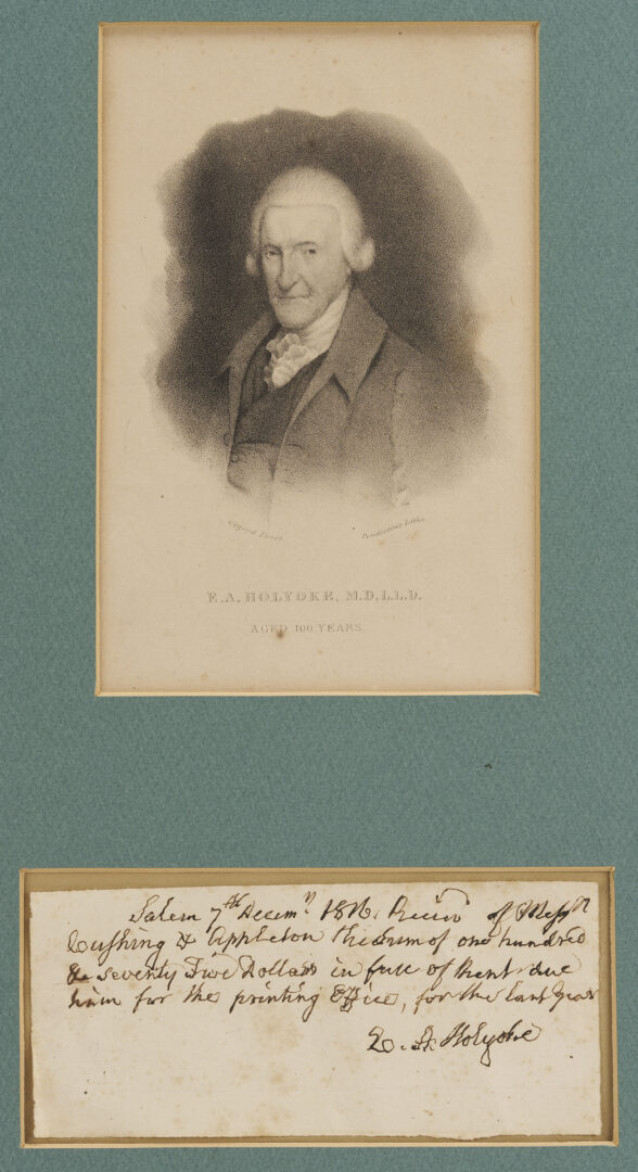 Lot 570: 4 Pcs. Medical Ephemera: Autographs plus Rare 1814 Pamphlet
