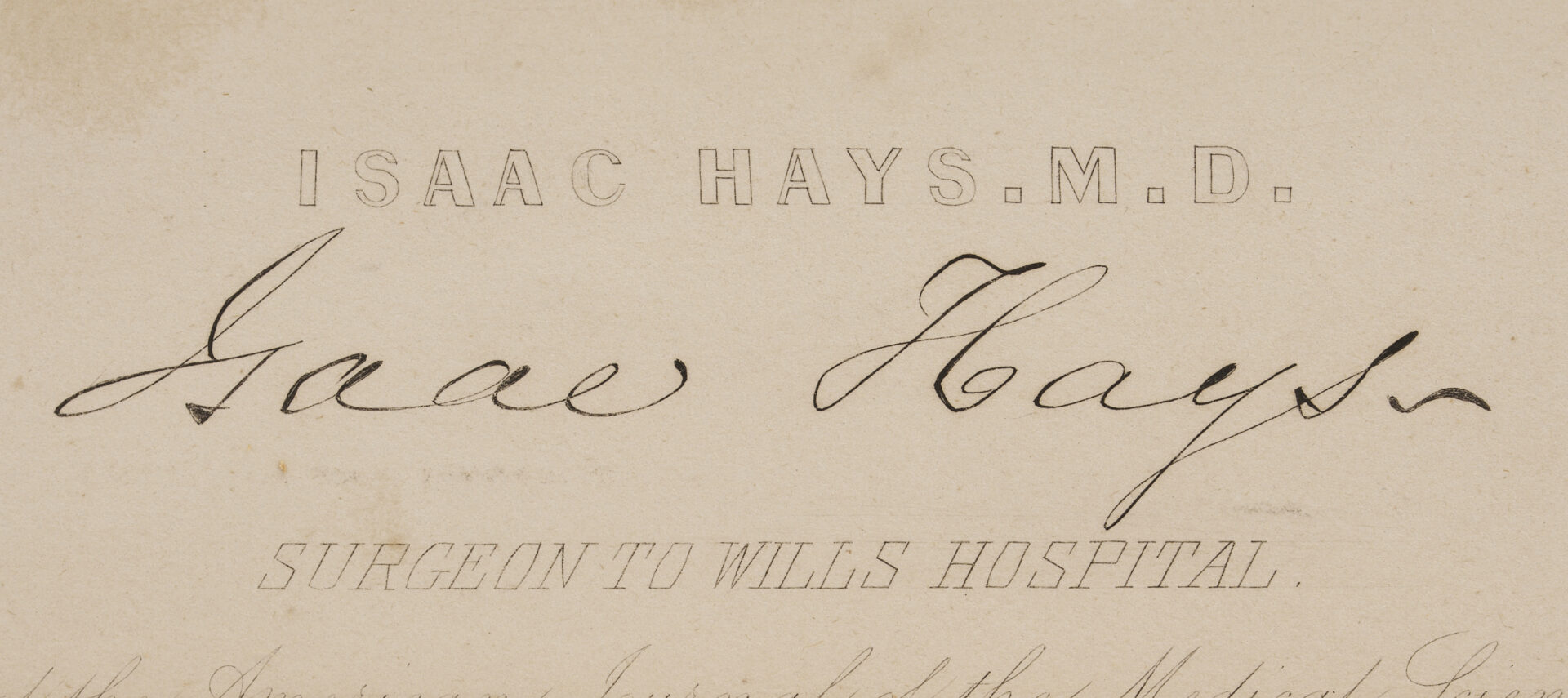Lot 570: 4 Pcs. Medical Ephemera: Autographs plus Rare 1814 Pamphlet