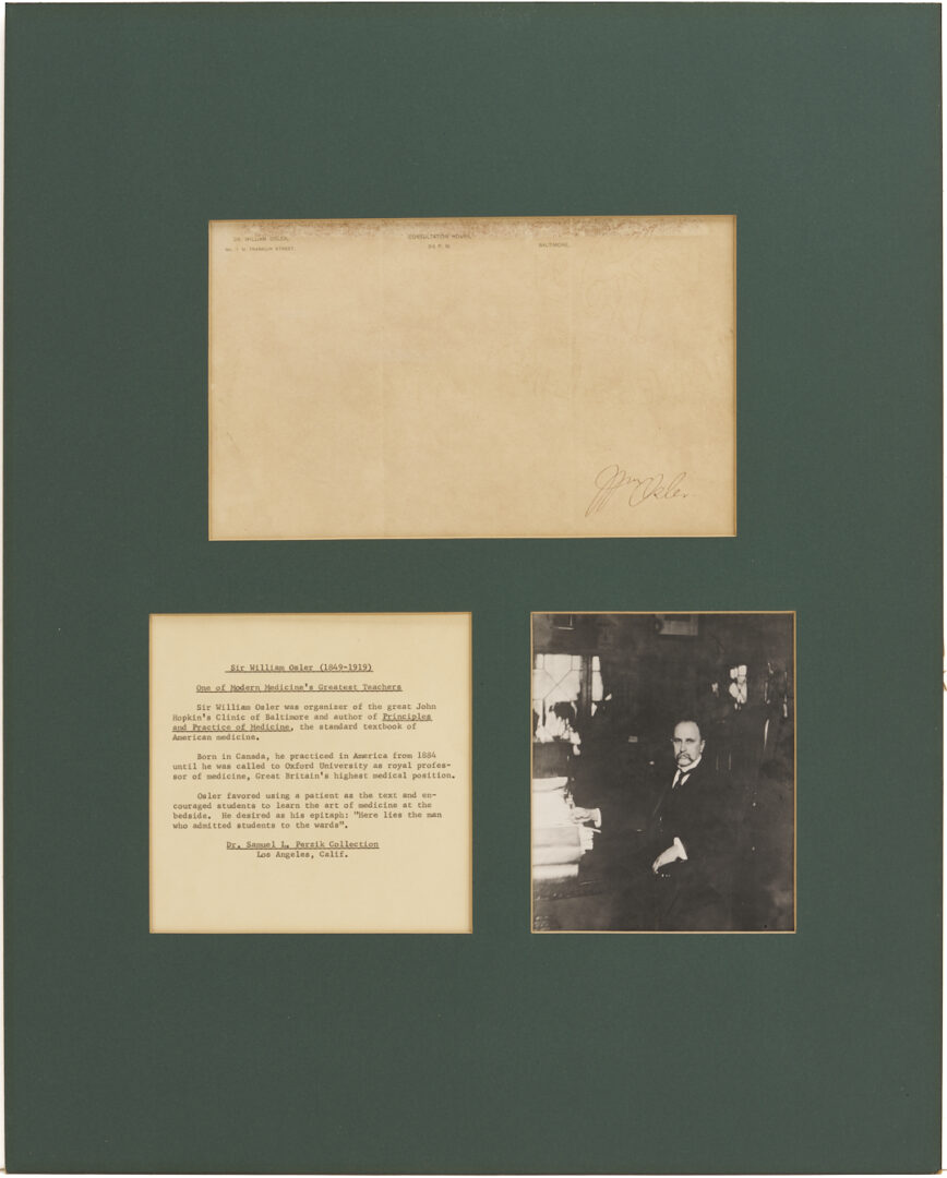 Lot 570: 4 Pcs. Medical Ephemera: Autographs plus Rare 1814 Pamphlet