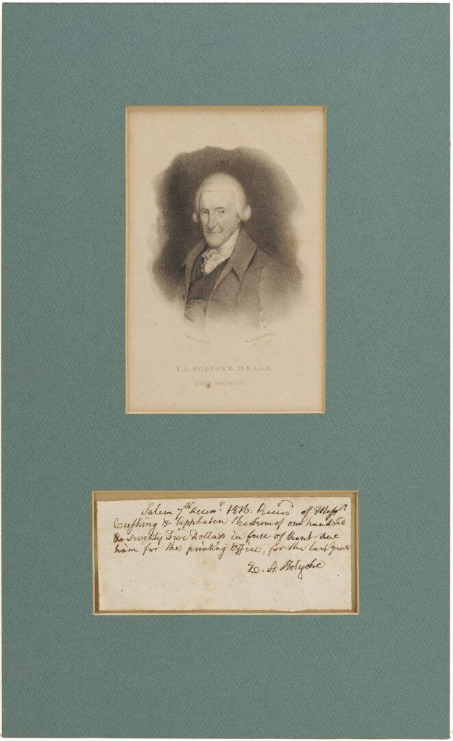 Lot 570: 4 Pcs. Medical Ephemera: Autographs plus Rare 1814 Pamphlet