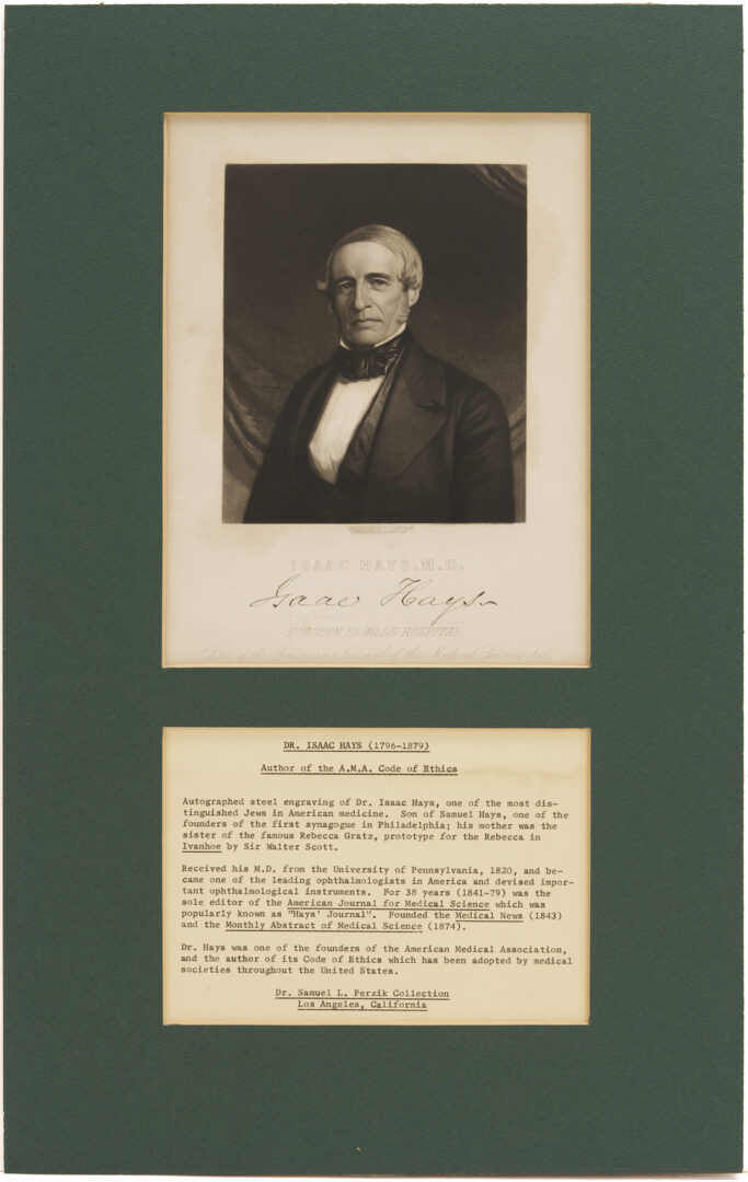 Lot 570: 4 Pcs. Medical Ephemera: Autographs plus Rare 1814 Pamphlet