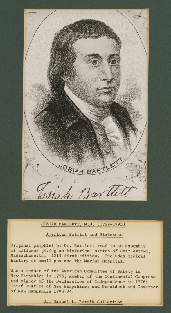 Lot 570: 4 Pcs. Medical Ephemera: Autographs plus Rare 1814 Pamphlet