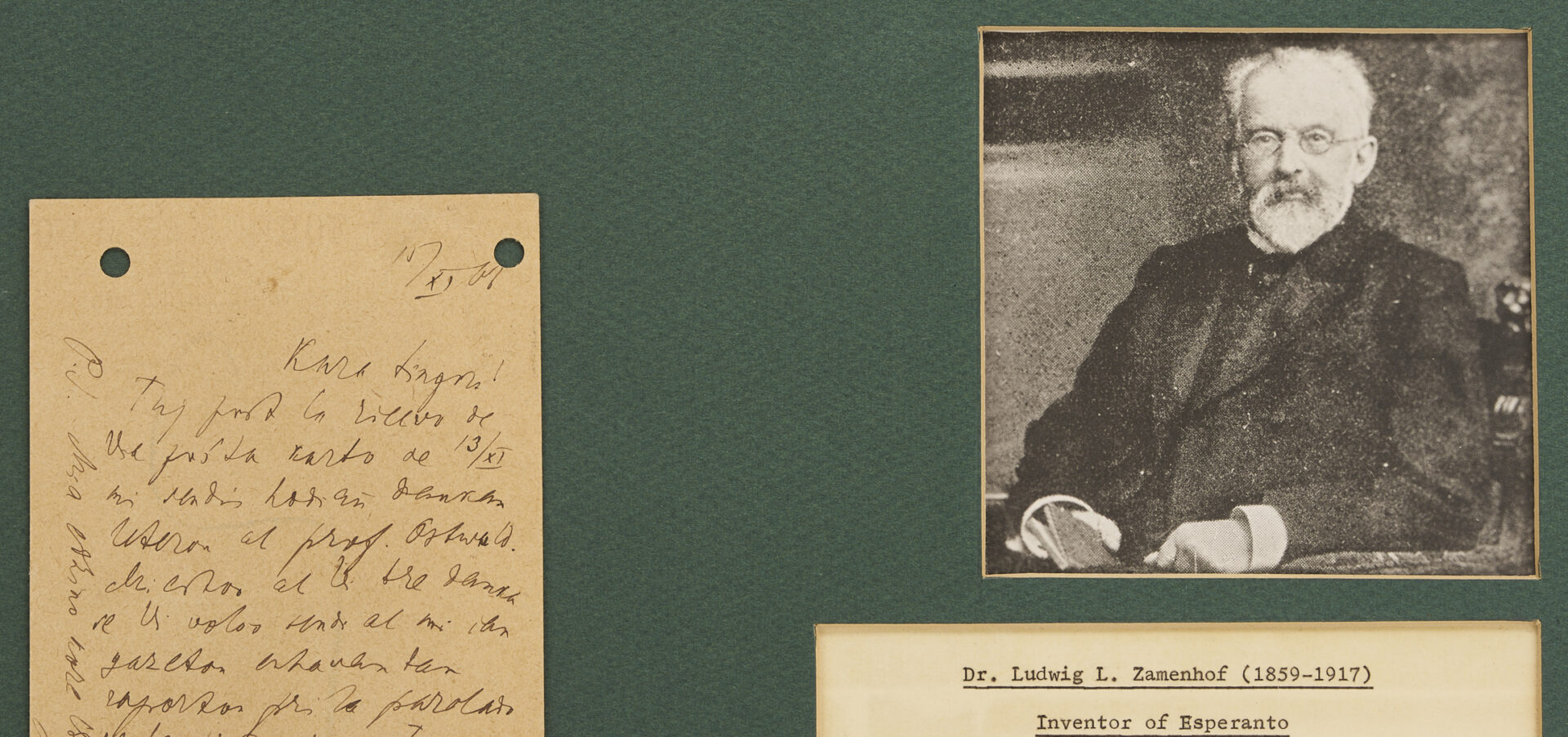 Lot 571: 3 Autographs –  Drs. Lombroso, Priessnitz, and Zamenhof