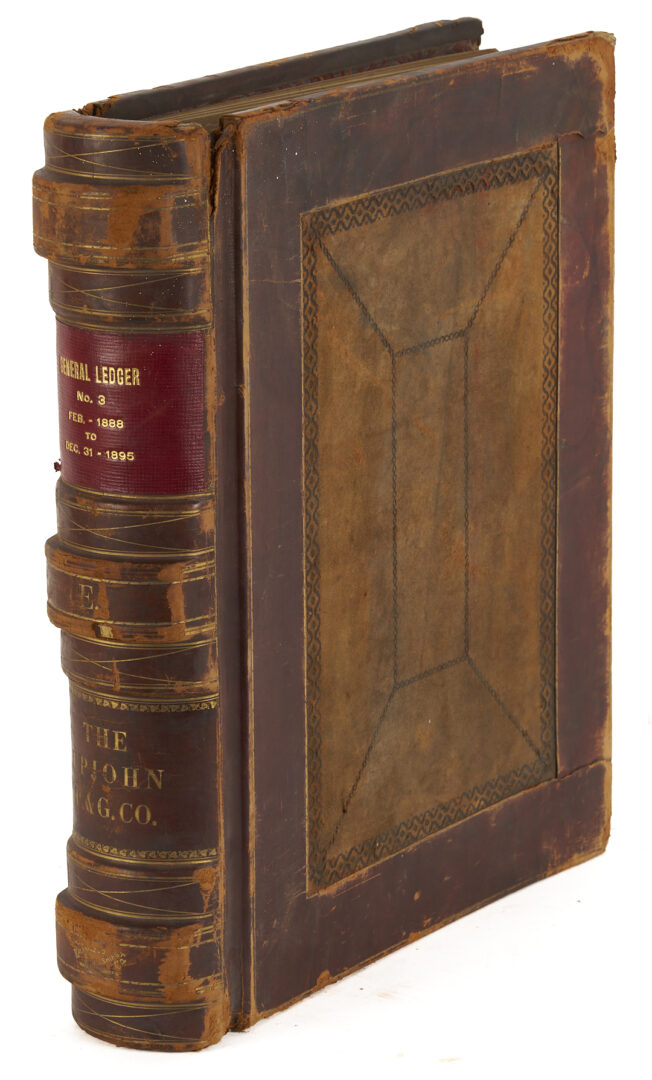 Lot 572: Leatherbound Records of Upjohn Company & Framed Formula