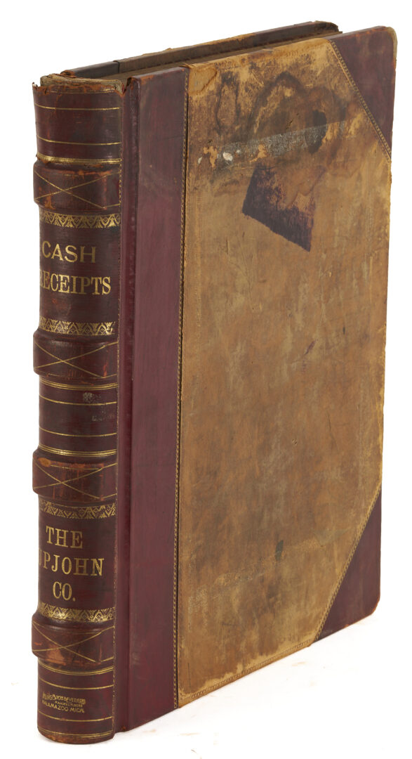 Lot 572: Leatherbound Records of Upjohn Company & Framed Formula