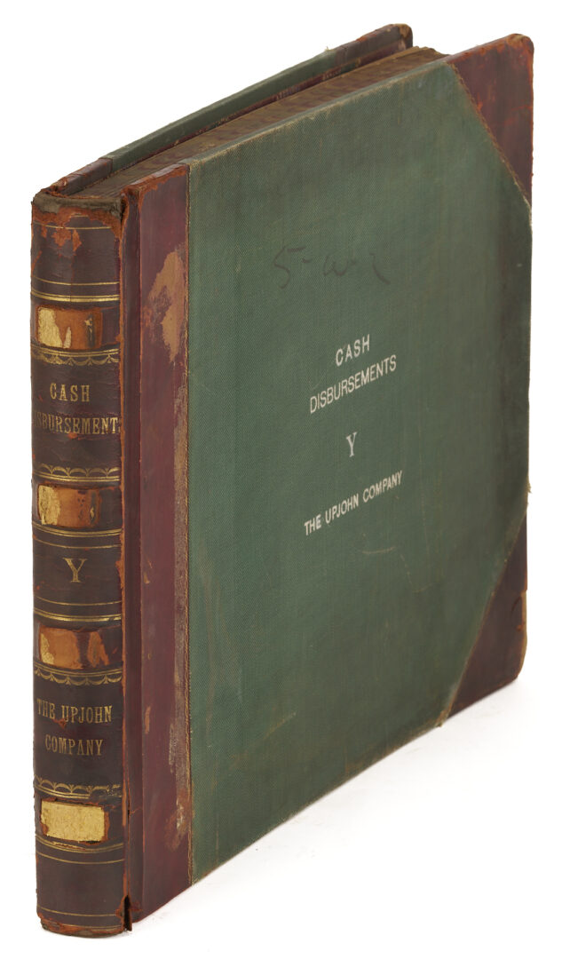 Lot 572: Leatherbound Records of Upjohn Company & Framed Formula