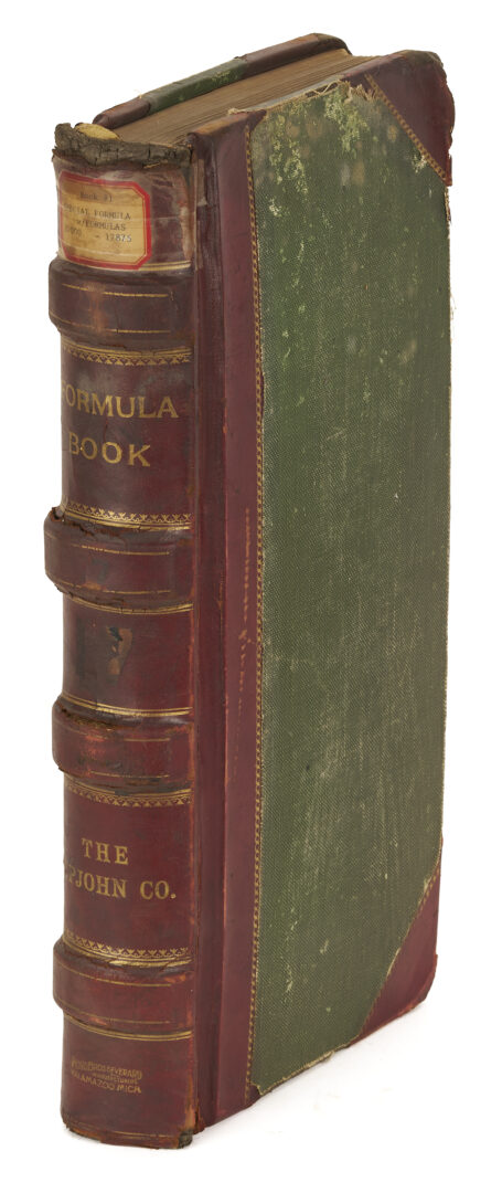 Lot 572: Leatherbound Records of Upjohn Company & Framed Formula