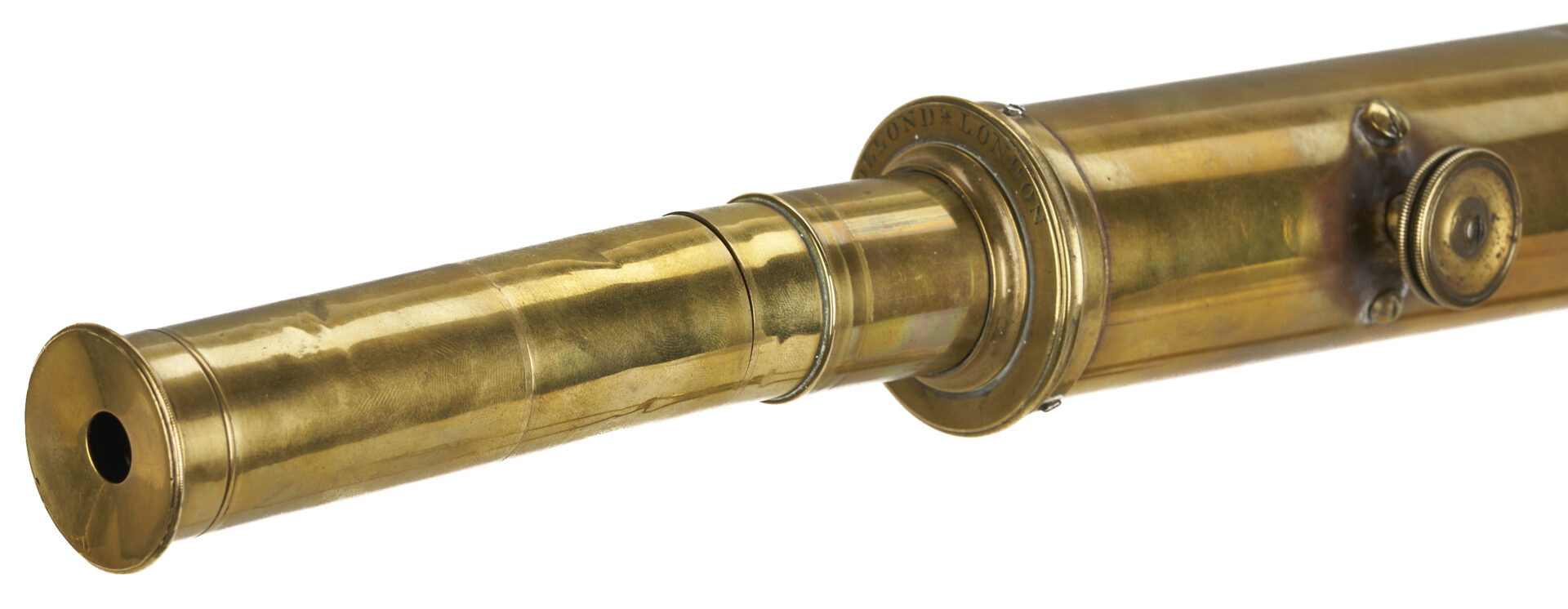 Lot 574: English Brass Telescope on Tripod Stand