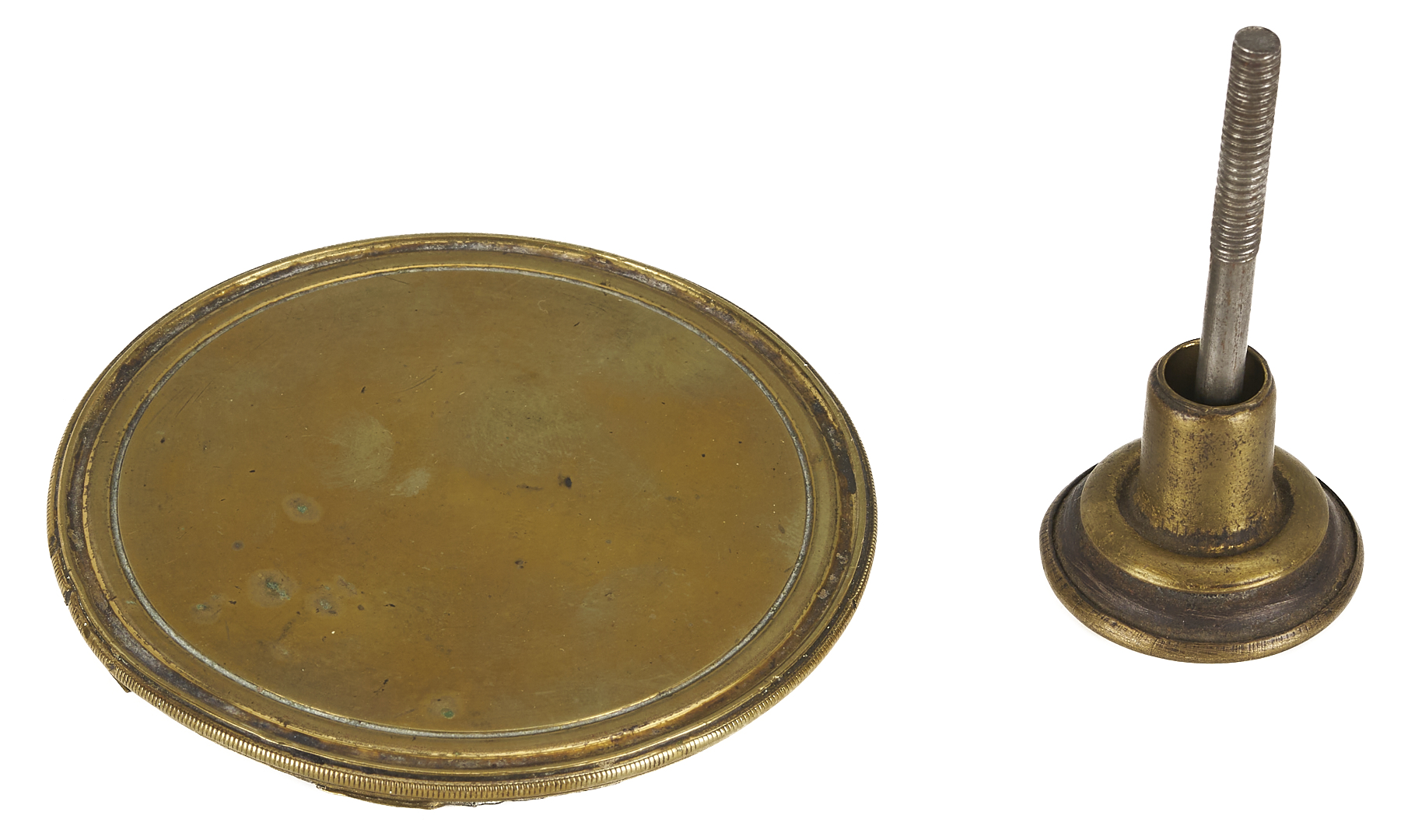Lot 574: English Brass Telescope on Tripod Stand