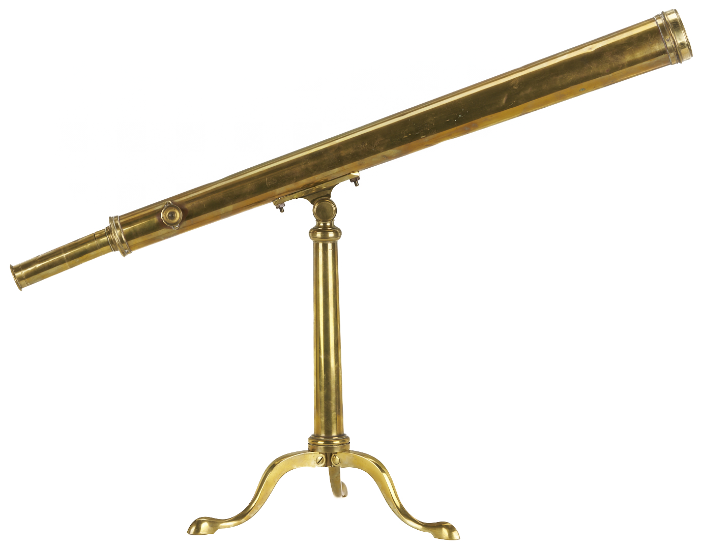Lot 574: English Brass Telescope on Tripod Stand