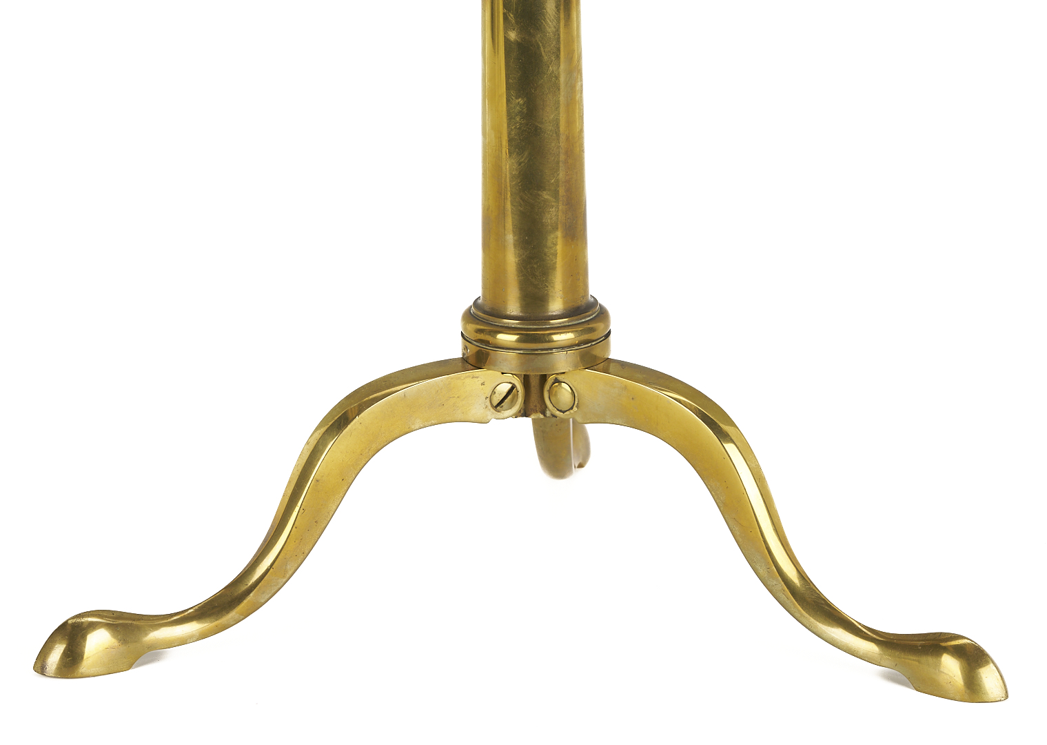 Lot 574: English Brass Telescope on Tripod Stand