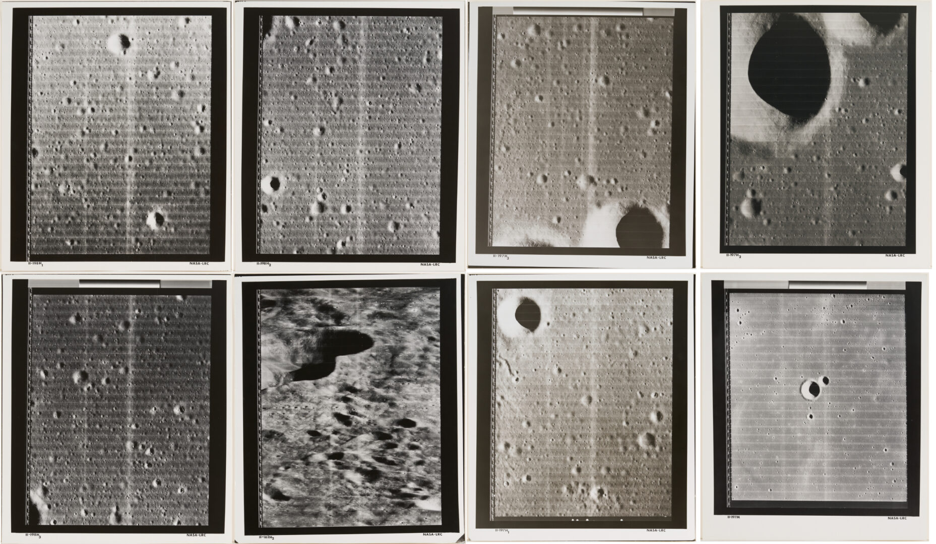 Lot 575: Eight NASA 1966 Original Moon Survey Photos, Apollo