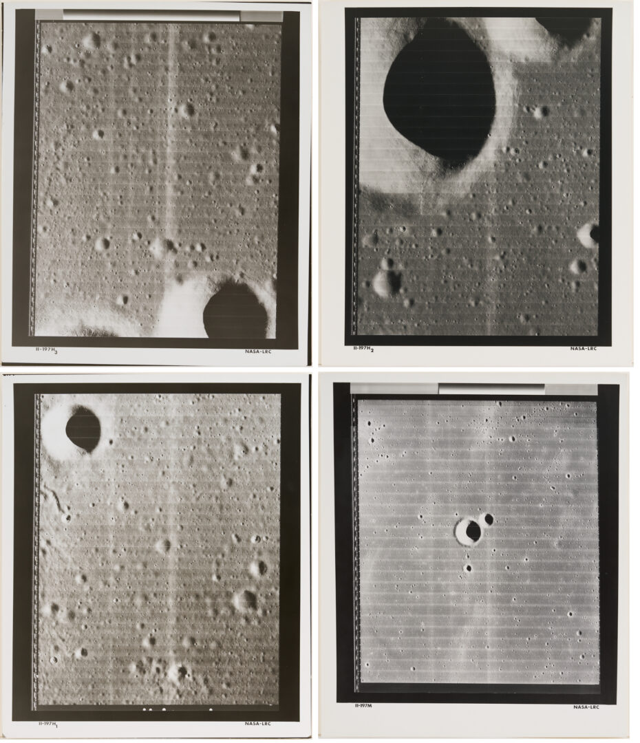 Lot 575: Eight NASA 1966 Original Moon Survey Photos, Apollo