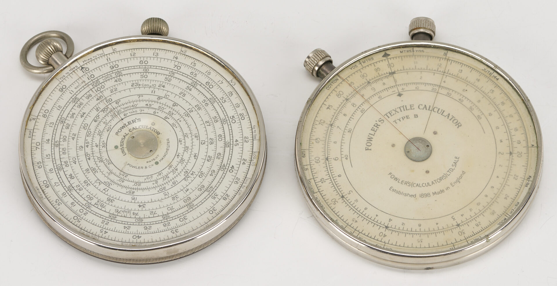 Lot 578: Collection of 9 Circular Slide Rules / Calculators Incl. Fowler