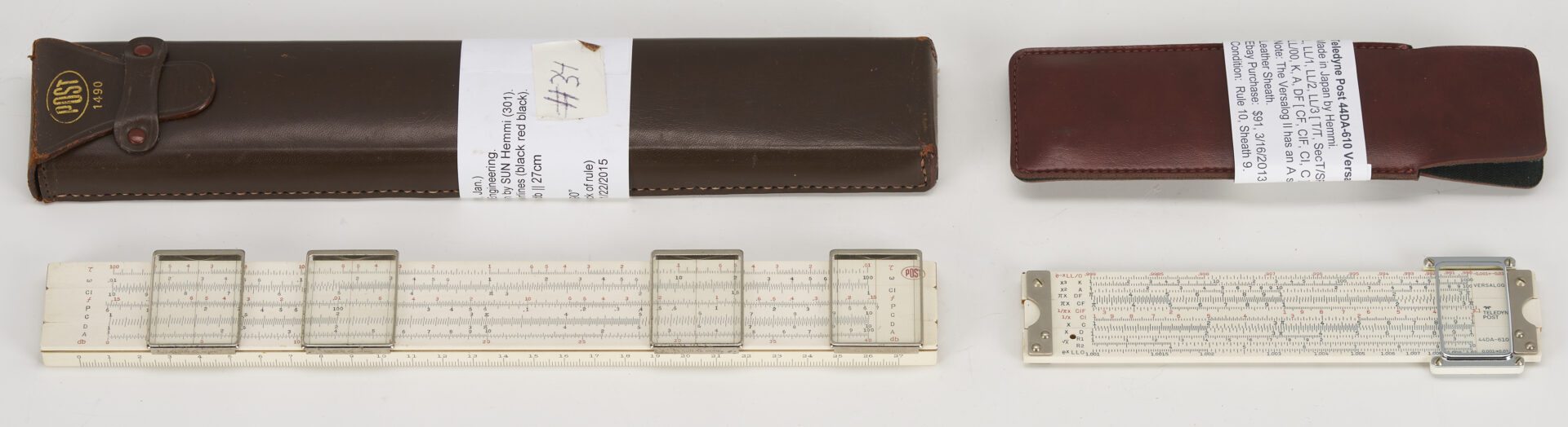 Lot 579: 7 Japanese Slide Rules: Sun Hemmi, Post