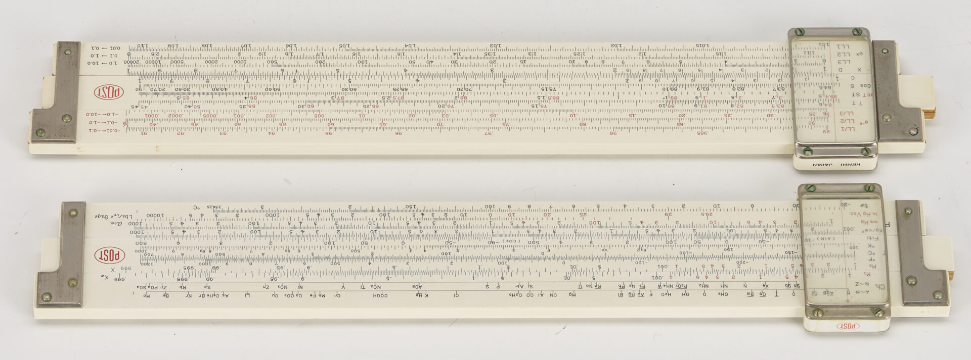 Lot 579: 7 Japanese Slide Rules: Sun Hemmi, Post