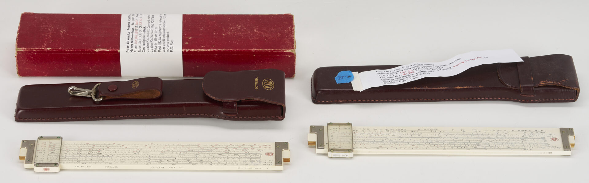 Lot 579: 7 Japanese Slide Rules: Sun Hemmi, Post