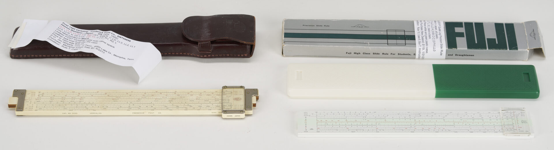 Lot 579: 7 Japanese Slide Rules: Sun Hemmi, Post