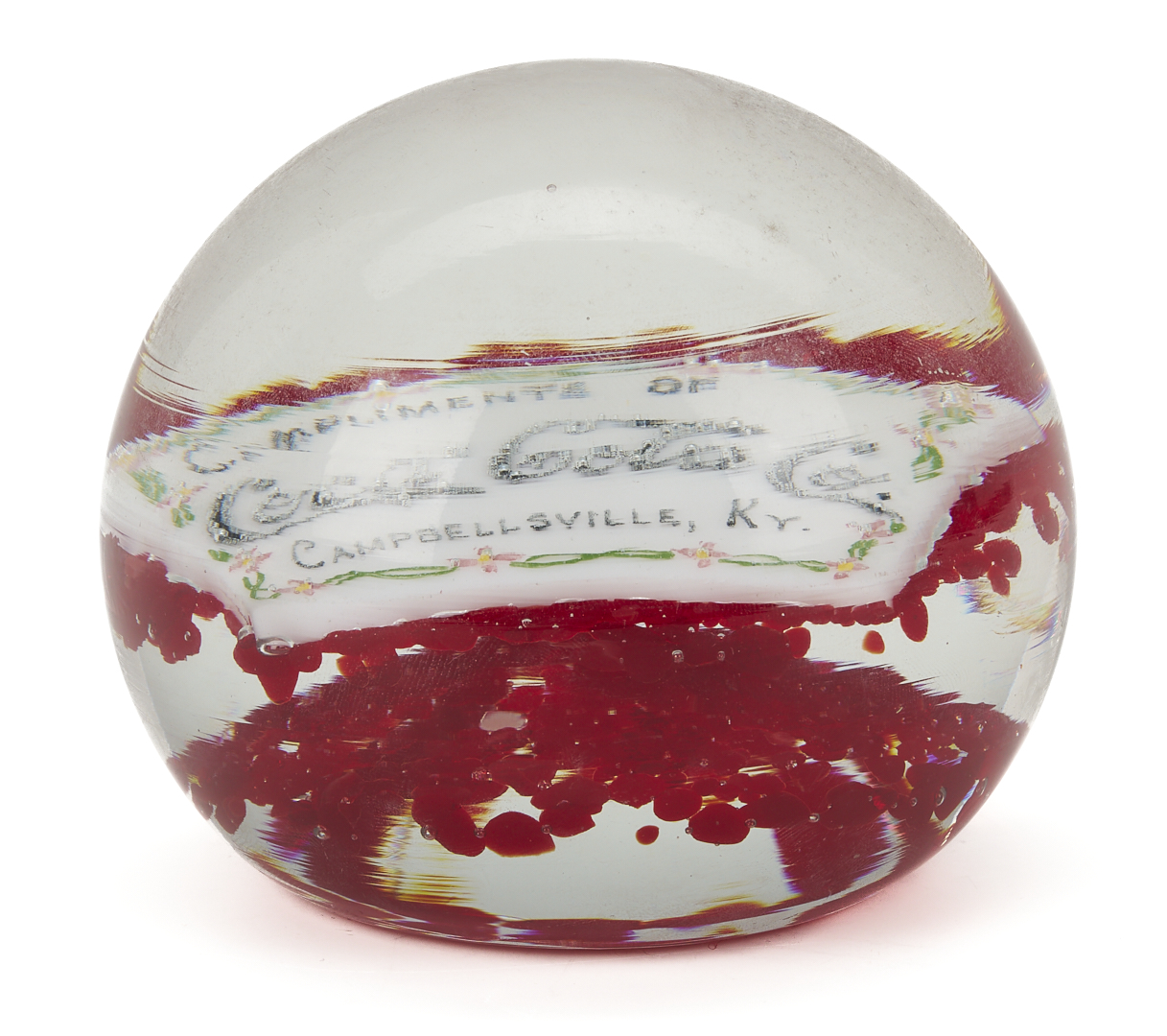 Lot 582: 3 Coca Cola Promotional Items: Paperweight, Tray & Wall Pocket