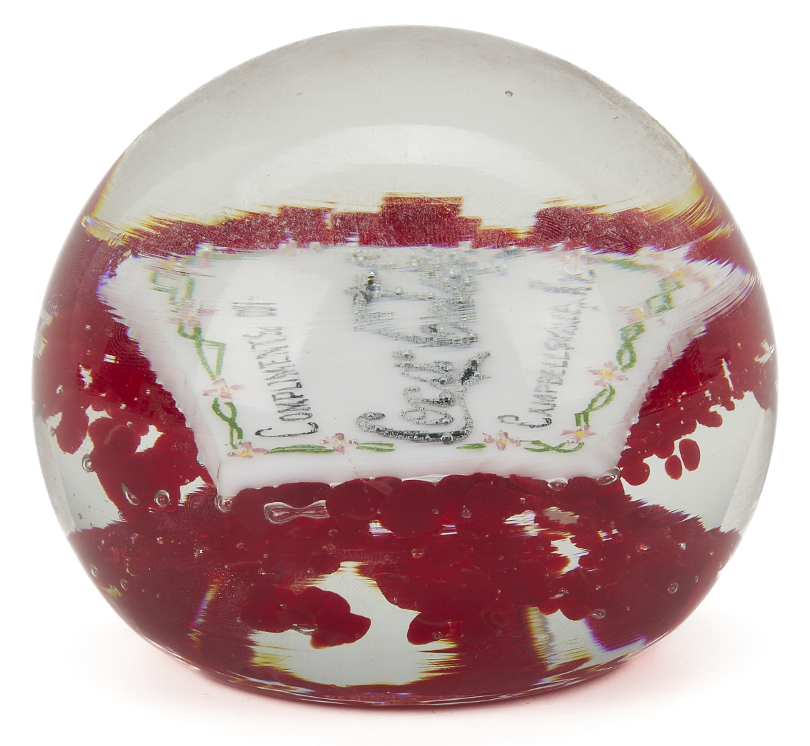 Lot 582: 3 Coca Cola Promotional Items: Paperweight, Tray & Wall Pocket