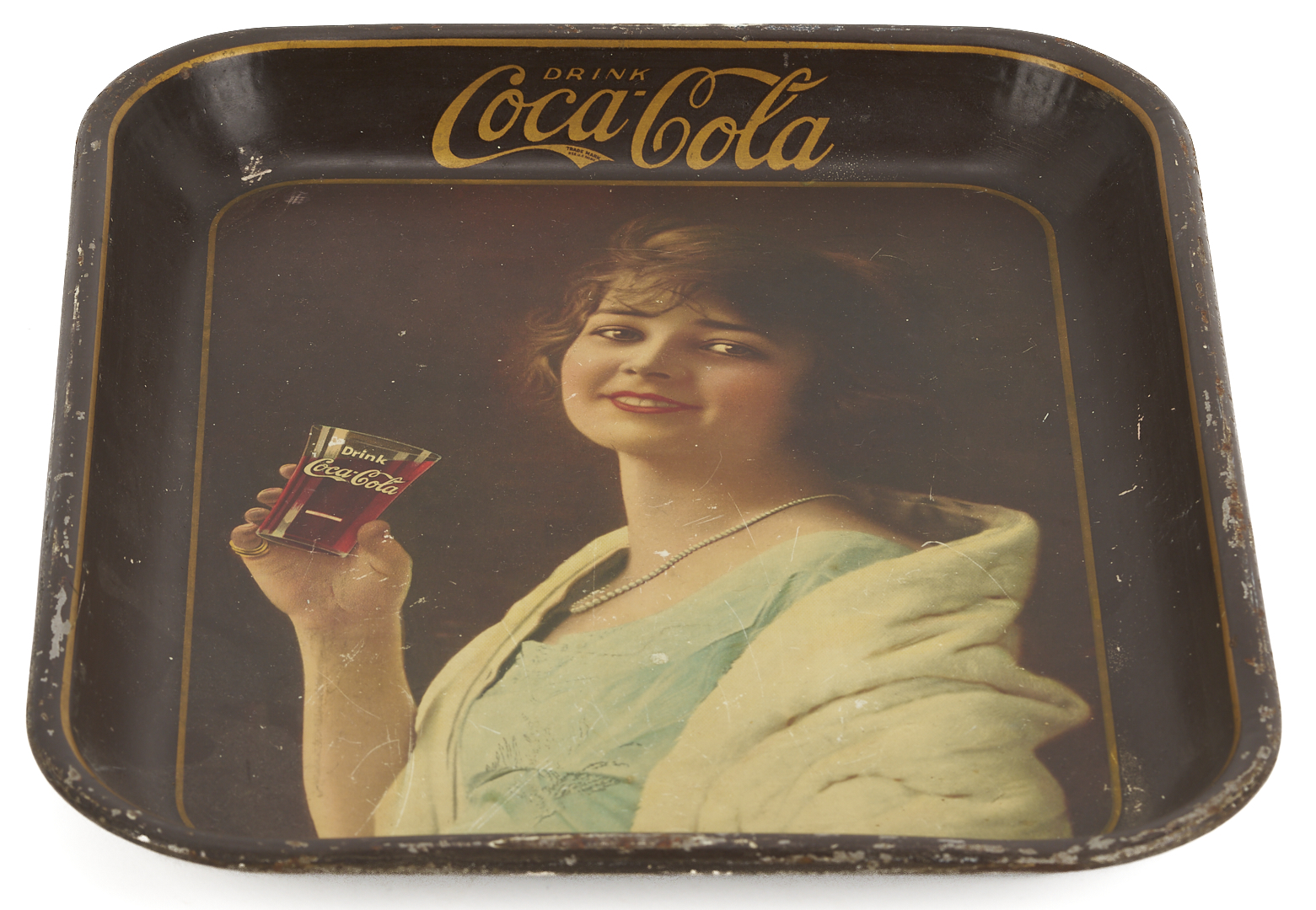 Lot 582: 3 Coca Cola Promotional Items: Paperweight, Tray & Wall Pocket