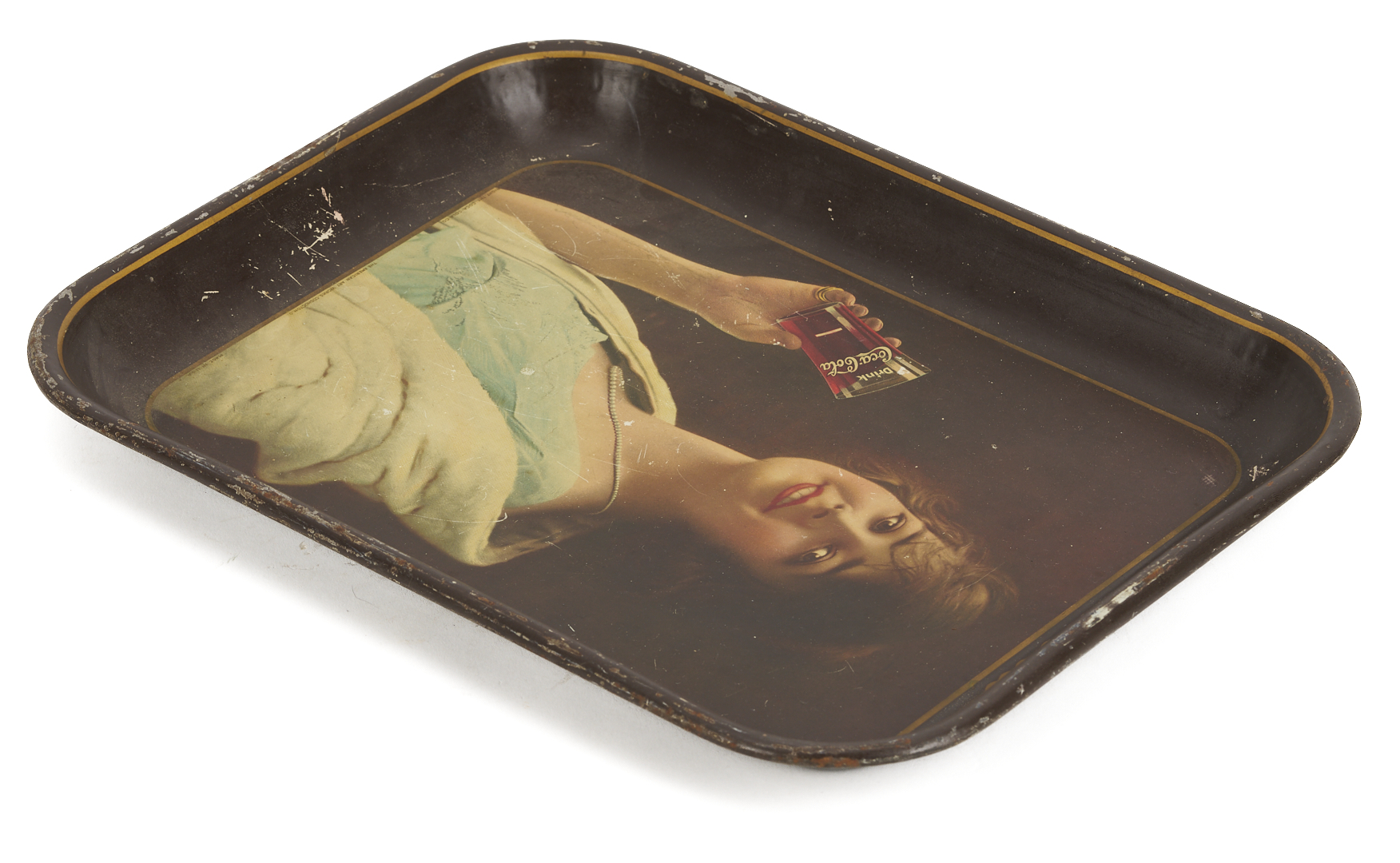 Lot 582: 3 Coca Cola Promotional Items: Paperweight, Tray & Wall Pocket