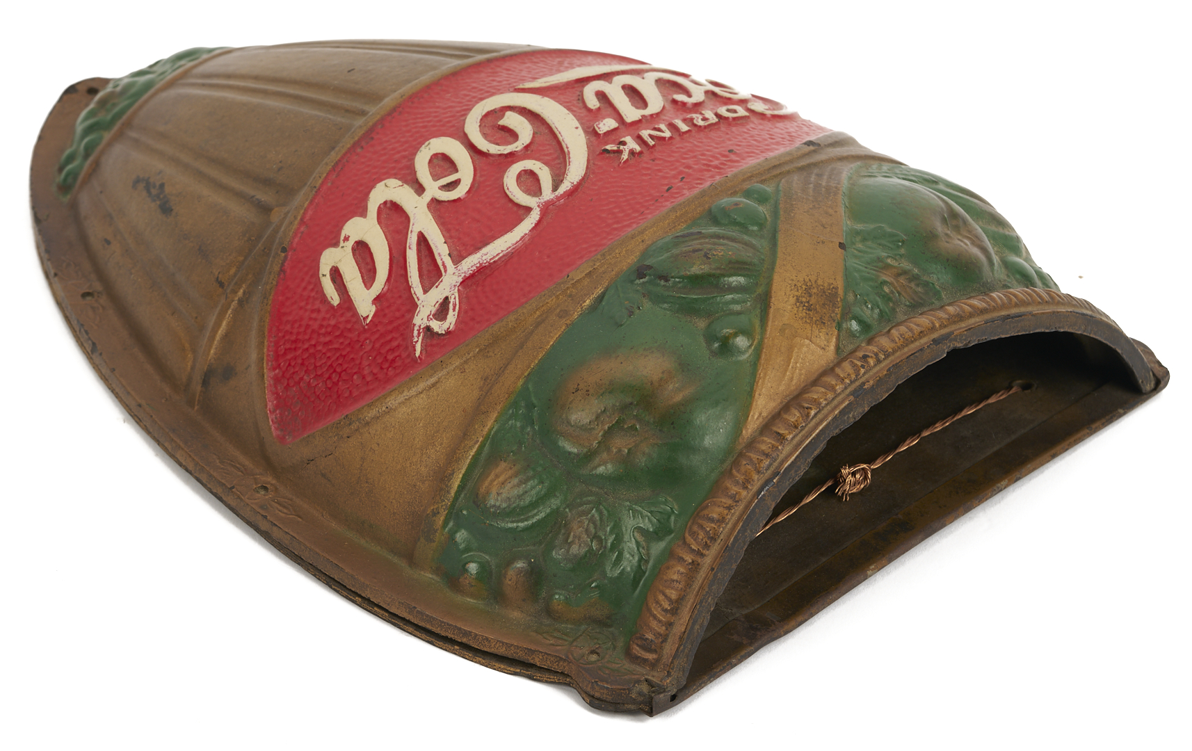 Lot 582: 3 Coca Cola Promotional Items: Paperweight, Tray & Wall Pocket