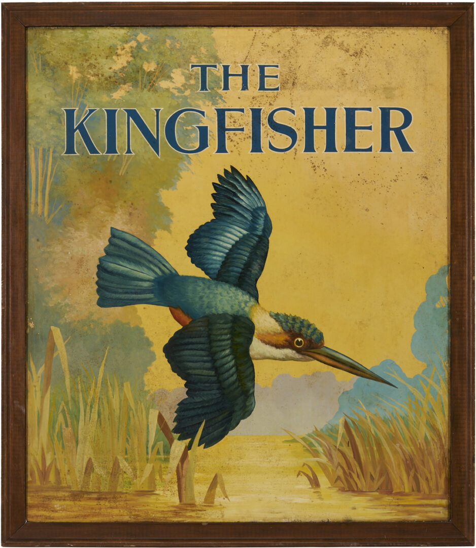 Lot 585: Painted Double Sided Pub Sign, Kingfisher