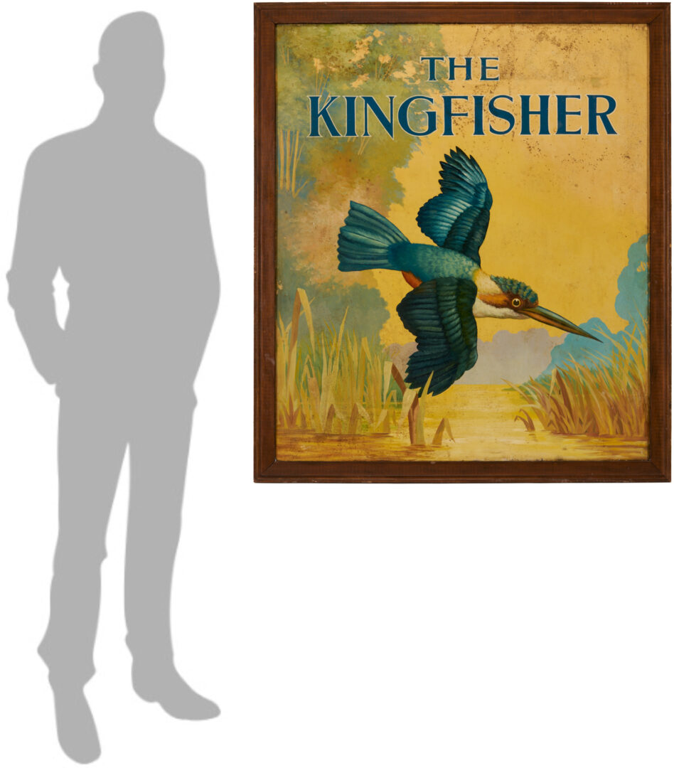 Lot 585: Painted Double Sided Pub Sign, Kingfisher