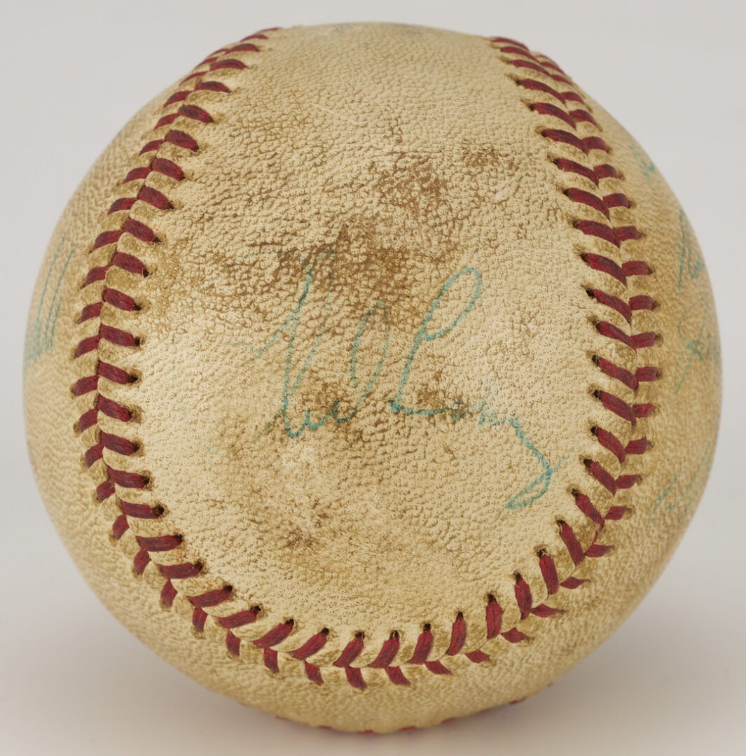 Lot 587: Two Signed Baseballs: HoF w/ DiMaggio & Stengel Plus Koufax & Drysdale