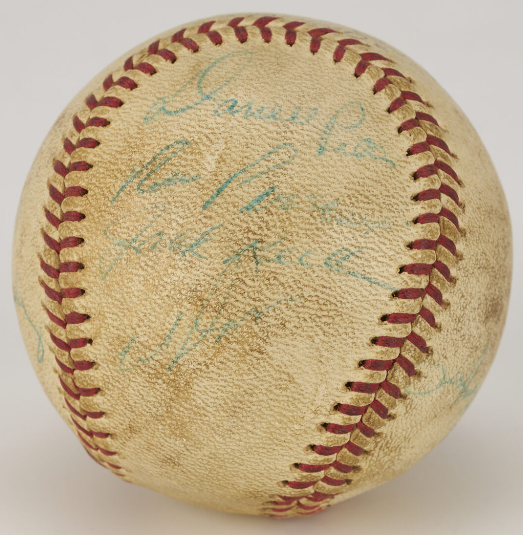 Lot 587: Two Signed Baseballs: HoF w/ DiMaggio & Stengel Plus Koufax & Drysdale