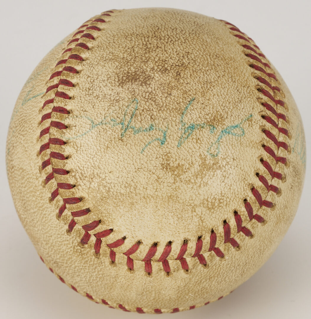 Lot 587: Two Signed Baseballs: HoF w/ DiMaggio & Stengel Plus Koufax & Drysdale